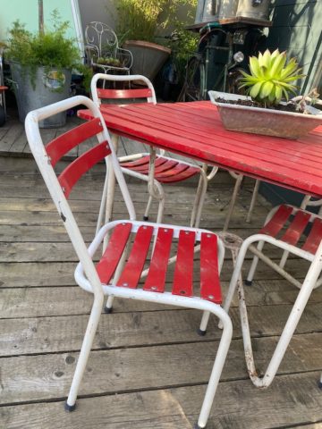 Ensemble Table & Chaises Rouge Guinguette - 2
