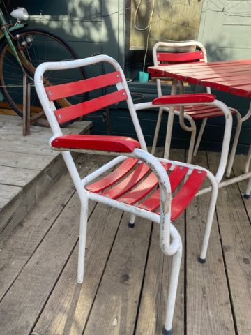 Ensemble Table & Chaises Rouge Guinguette - 3
