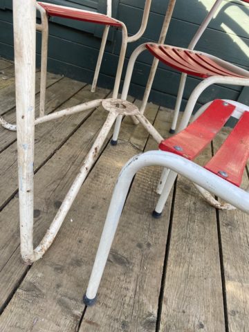 Ensemble Table & Chaises Rouge Guinguette - 7