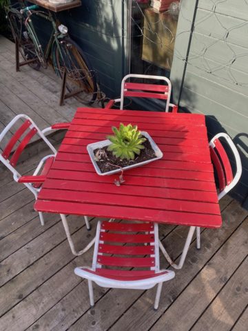 Ensemble Table & Chaises Rouge Guinguette - 9